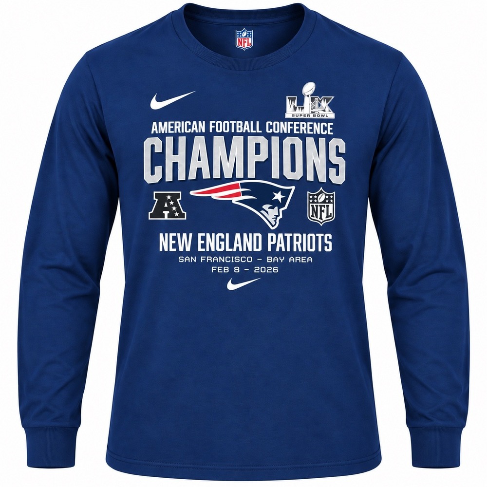 Nike Mens New England Patriots Super Bowl Long Sleeve Tee XXL sportswear gym
